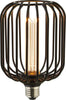 Lampadina-Contemporanea-Tamburo-Acciaio-Nero-Vetro-1-Luce-E27-3,5W-1800K