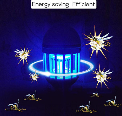 Lampadina elettro sterminatore per zanzare ed insetti zanzariera elettrica a led UV 45 mtq