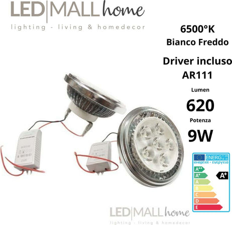 Lampadina faretto ar111 led 9w bianco freddo 6500k Illuminazione/Lampadine/Lampadine a LED Led Mall Home - Napoli, Commerciovirtuoso.it
