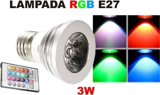 Lampadina Faretto Spot Light Led E27 3w 220v Rgb Multicolor Con Telecomando Illuminazione/Lampadine/Lampadine a LED Trade Shop italia - Napoli, Commerciovirtuoso.it
