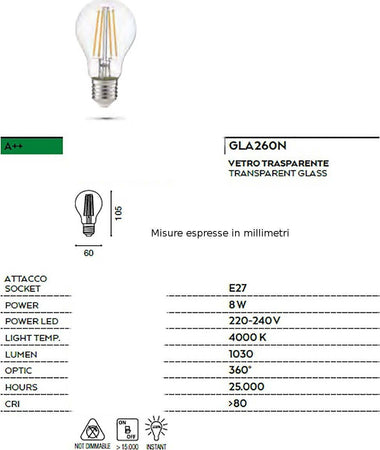 Lampadina-Gea-Led-GLA260N-E27-LED-8W-1080LM-4000°K-360°-goccia-vetro-trasparente