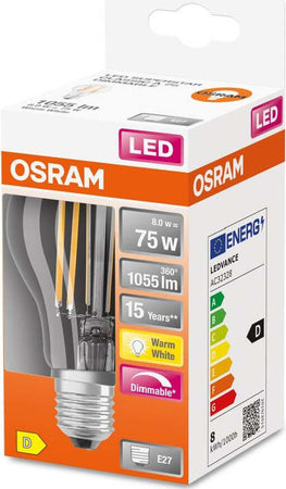 Lampadina-goccia-led-filamento-dimmerabile-E27-75W-bianco-caldo-Osram