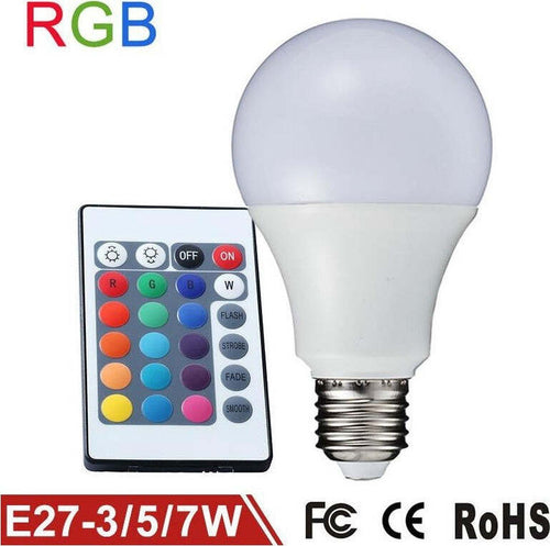 LAMPADINA LAMPADA FARETTO LED RGB CON TELECOMANDO LUCE MULTICOLOR E27 DA INTERNO Illuminazione/Lampadine/Lampadine a LED Trade Shop italia - Napoli, Commerciovirtuoso.it