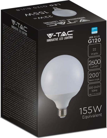 LAMPADINA-LED-E27-22W-BULB-G120-GLOBO-SMD-CHIP-SAMSUNG--V-TAC-VT-242