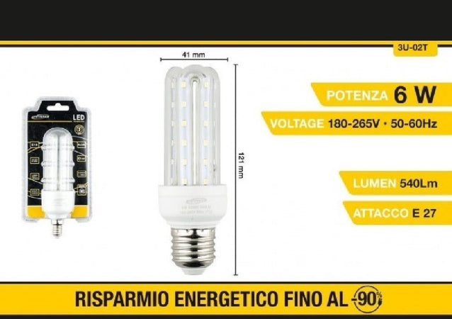 Lampadina Led E27 3u 6 W Luce Fredda 6500k Naturale 4000k Calda 3000k 36d 3u02t Casa, arredamento e bricolage > Illuminazione da interno > Lampade Led Trade Shop italia - Napoli, Commerciovirtuoso.it