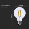 LAMPADINA LED E27 4W BULB G95 GLOBO FILAMENT IN VETRO TRASPARENTE - SKU 2994 / 2995 Illuminazione/Lampadine/Lampadine a LED Zencoccostore - Formia, Commerciovirtuoso.it