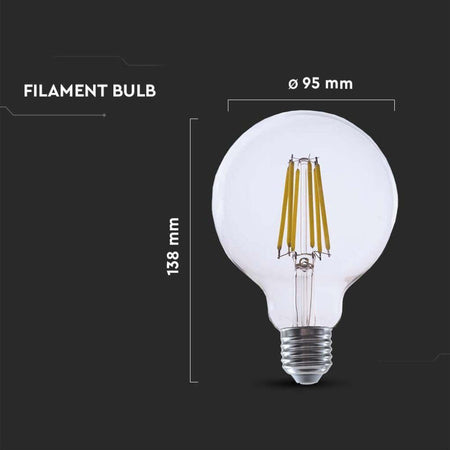 LAMPADINA LED E27 4W BULB G95 GLOBO FILAMENT IN VETRO TRASPARENTE - SKU 2994 / 2995 Illuminazione/Lampadine/Lampadine a LED Zencoccostore - Formia, Commerciovirtuoso.it