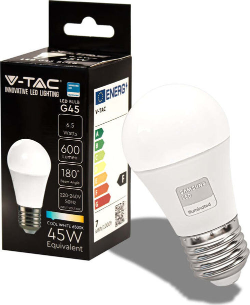 LAMPADINA LED E27 6.5W BULB G45 MINIGLOBO SMD CHIP SAMSUNG - SKU 21866 / 21867 / 21868 Illuminazione/Lampadine/Lampadine a LED Zencoccostore - Formia, Commerciovirtuoso.it