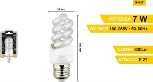 Lampadina Led E27 7 W A Spirale Luce Bianca Fredda Calda Naturale 40d S-04t Casa, arredamento e bricolage > Illuminazione da interno > Lampade Led Trade Shop italia - Napoli, Commerciovirtuoso.it