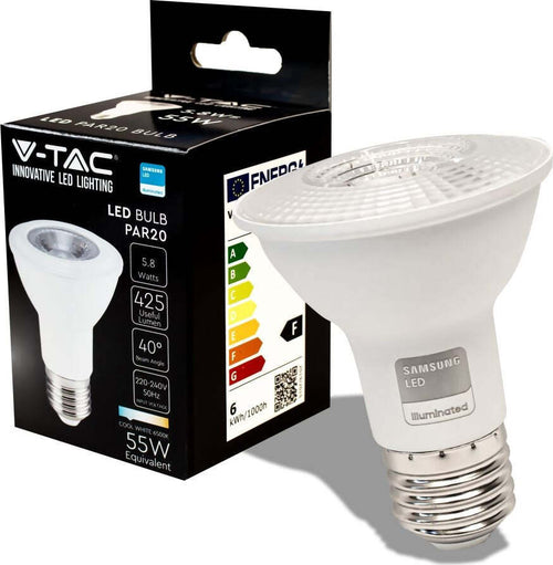 LAMPADINA LED E27 PAR LAMP 5.8W PAR20 CHIP SAMSUNG SMD - SKU 21147 / 21148 / 21149 Illuminazione/Illuminazione per interni/Luci da incasso Zencoccostore - Formia, Commerciovirtuoso.it