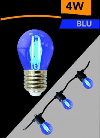 Lampadina-Led-G45-Attacco-E27-4-W-A-Globo-A-Filamento-Luce-Colorata-Blu-G45a-tb