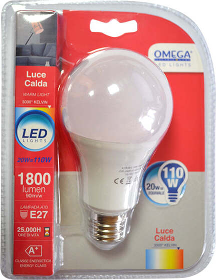 Lampadina LED Goccia A80 20W Led 3000K 1800Lm E27 A+ Luce Calda Illuminazione/Lampadine/Lampadine a LED Non solo alimenti - Albano Laziale, Commerciovirtuoso.it