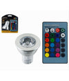 Lampadina Led Gu10 3w Faretto Spotlight Rgb Con Telecomando Cromoterapia Gu10-rgb