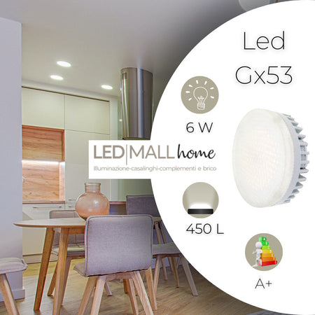 Lampadina led gx53 6w luce fredda 6500k Illuminazione/Lampadine/Lampadine a LED Led Mall Home - Napoli, Commerciovirtuoso.it