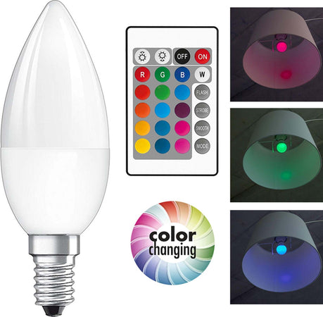LAMPADINA LED RGB BULBO E14 DA 4,5W 2700K 250 LUMEN CAMBIO COLORE E TELECOMANDO Illuminazione/Lampadine/Lampadine a LED Trade Shop italia - Napoli, Commerciovirtuoso.it