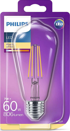 Lampadina LED Vintage Philips Lighting, Attacco E27, da 7W Equivalenti a 60 W, 2700K lumen Classe di efficienza energetica A++ Illuminazione/Lampadine/Lampadine a LED Scontolo.net - Potenza, Commerciovirtuoso.it