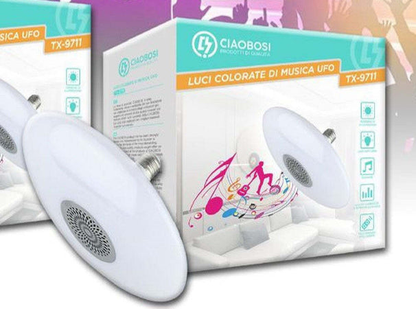 Lampadina Musicale Luci Colorate Lampada Di Musica E27 Ufo Bluetooth 5.0 Tx-9711 Illuminazione/Illuminazione per interni/Lampade/Lampade da tavolo e abat Trade Shop italia - Napoli, Commerciovirtuoso.it