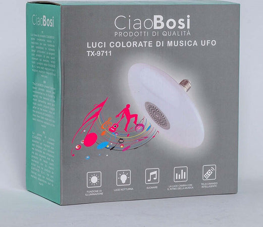 Lampadina Musicale Luci Colorate Lampada Di Musica E27 Ufo Bluetooth 5.0 Tx-9711 Illuminazione/Illuminazione per interni/Lampade/Lampade da tavolo e abat Trade Shop italia - Napoli, Commerciovirtuoso.it