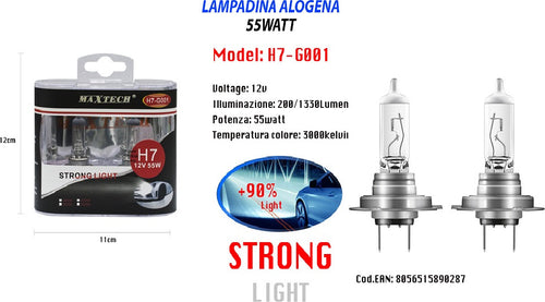 Lampadina Per Auto H7 12v 55 Watt Super Lucido Lampada Alogena Maxtech H7-g001 Auto e Moto/Parti per auto/Luci lampadine e indicatori/Lampadine/Lampadine per esterno Trade Shop italia - Napoli, Commerciovirtuoso.it