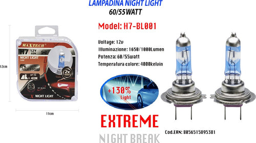 Lampadina Per Auto Luce Notturna H7 12v 60/55 Watt Luce Fredda Maxtech H7-bl001 Auto e Moto/Parti per auto/Luci lampadine e indicatori/Lampadine/Lampadine per esterno Trade Shop italia - Napoli, Commerciovirtuoso.it