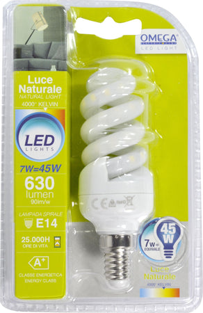 Lampadina Spirale Cover Opale 7W Led 4000K 630Lm E14 A+ Illuminazione/Lampadine/Lampadine a LED Non solo alimenti - Albano Laziale, Commerciovirtuoso.it
