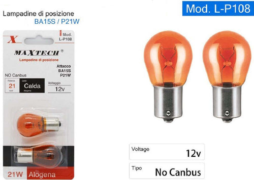 Lampadine Di Posizione Auto Ba15s 12v 21 W Luce Calda Alogena No Canbus L-p108 Auto e Moto > Auto > Illuminazione Auto Trade Shop italia - Napoli, Commerciovirtuoso.it