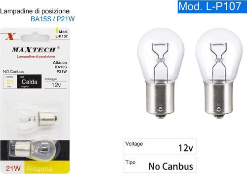 Lampadine Di Posizione Auto Ba15s L-p107 12v 21watt Luce Calda Alogena No Canbus Auto e Moto > Auto > Illuminazione Auto Trade Shop italia - Napoli, Commerciovirtuoso.it
