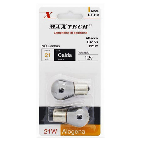 Lampadine Di Posizione Auto Ba15s P21 W 12 V Luce Calda Alogena No Canbus L-p110