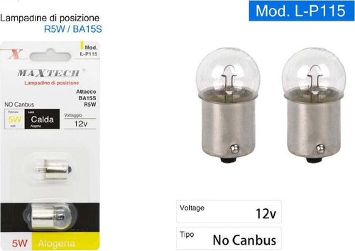 Lampadine Di Posizione Auto Ba15s R5w L-p115 Luce Calda 12v 5w Alogena No Canbus Auto e Moto > Auto > Illuminazione Auto Trade Shop italia - Napoli, Commerciovirtuoso.it