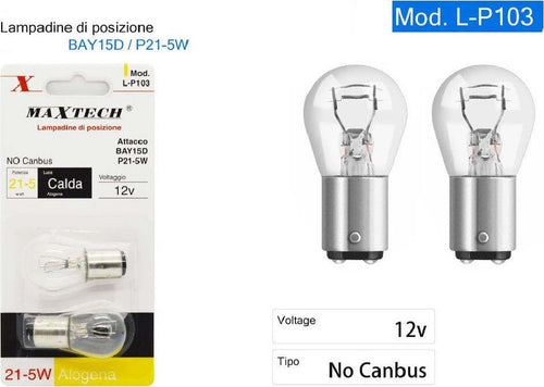 Lampadine Di Posizione Auto Bay15d 12v 21-5w Luce Calda Alogena No Canbus L-p103 Auto e Moto > Auto > Illuminazione Auto Trade Shop italia - Napoli, Commerciovirtuoso.it