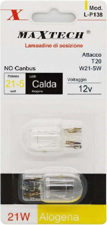 Lampadine Di Posizione Auto T20 / W21-5w 12v Luce Calda Alogena No Canbus L-p138 Auto e Moto > Auto > Illuminazione Auto Trade Shop italia - Napoli, Commerciovirtuoso.it