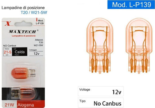 Lampadine Di Posizione Auto T20 / W21-5w 12v Luce Calda No Canbus Alogena Lp139 Auto e Moto > Auto > Illuminazione Auto Trade Shop italia - Napoli, Commerciovirtuoso.it