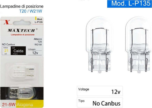 Lampadine Di Posizione Auto T20/w21w 12v 21w Luce Calda Alogena No Canbus L-p135 Auto e Moto > Auto > Illuminazione Auto Trade Shop italia - Napoli, Commerciovirtuoso.it