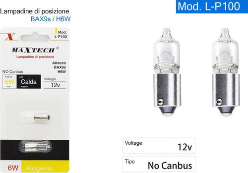 Lampadine Di Posizione Bax9s H6w 12v 6w Auto Luce Calda Alogena No Canbus L-p100 Auto e Moto > Auto > Illuminazione Auto Trade Shop italia - Napoli, Commerciovirtuoso.it