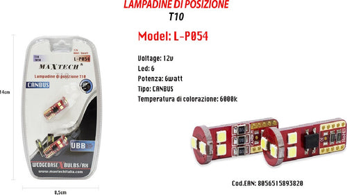 Lampadine Di Posizione Canbus Maxtech L-p054 12v 6led 6w 6000k Ultra Luminose Auto e Moto/Parti per auto/Luci lampadine e indicatori/Lampadine/Lampadine per esterno Trade Shop italia - Napoli, Commerciovirtuoso.it