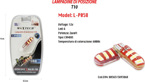 Lampadine Di Posizione Canbus Maxtech L-p058 12v 6 Led 2 W 6000k Ultra Luminose Auto e Moto/Parti per auto/Luci lampadine e indicatori/Lampadine/Lampadine per esterno Trade Shop italia - Napoli, Commerciovirtuoso.it