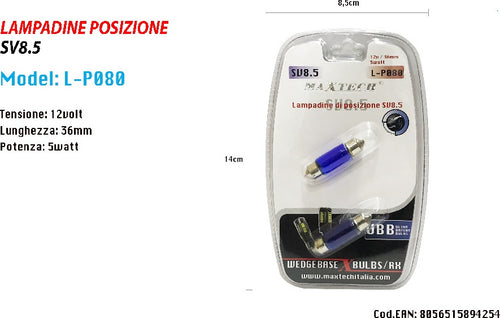 Lampadine Di Posizione Sv8.5 12v 36mm 5w Maxtech L-p080 Lampadine Ultra Luminose Auto e Moto/Parti per auto/Luci lampadine e indicatori/Lampadine/Lampadine per esterno Trade Shop italia - Napoli, Commerciovirtuoso.it