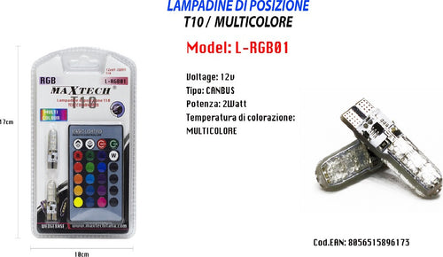 Lampadine Di Posizione T10 Con Telecomando Rgb Luci Per Auto 12v Maxtech L-rgb01 Auto e Moto/Parti per auto/Luci lampadine e indicatori/Lampadine/Lampadine per esterno Trade Shop italia - Napoli, Commerciovirtuoso.it