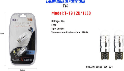 Lampadine Di Posizione T10 Ultra Luminose Maxtech T-10 12v / 1led Canbus 6000k Auto e Moto/Parti per auto/Luci lampadine e indicatori/Lampadine/Lampadine per esterno Trade Shop italia - Napoli, Commerciovirtuoso.it