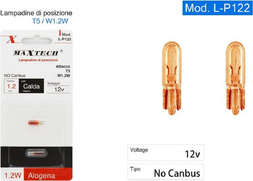 Lampadine Di Posizione T5 W1.2w 12 V 1.2 W Luce Calda Alogena No Canbus L-p122 Auto e Moto > Auto > Illuminazione Auto Trade Shop italia - Napoli, Commerciovirtuoso.it