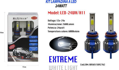 Lampadine Led 24 W Auto H11 12v 24v Coppia Lampade Ricambio Maxtech Led-24wh/h11 Auto e Moto/Parti per auto/Luci lampadine e indicatori/Lampadine/Lampadine per esterno Trade Shop italia - Napoli, Commerciovirtuoso.it