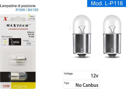 Lampadine Posizione Auto R10w Ba15s 12v Luce Calda Alogena 10 W No Canbus L-p118 Auto e Moto > Auto > Illuminazione Auto Trade Shop italia - Napoli, Commerciovirtuoso.it