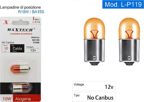 Lampadine Posizione Ba15s Auto L-p119 R10w 12v Luce Calda Alogena 10w No Canbus Auto e Moto > Auto > Illuminazione Auto Trade Shop italia - Napoli, Commerciovirtuoso.it