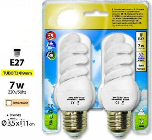 Lampadine Risparmio Energetico Set 2 Pezzi A Spirale 7w E27 Bianco Fredda Casa, arredamento e bricolage > Illuminazione da interno > Lampade Led Trade Shop italia - Napoli, Commerciovirtuoso.it