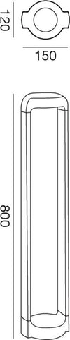 Lampioncino-alluminio-policarbonato-Gea-Led-EURUS-GES452-LED-H80-lampada-terra-grigio-antracite-IP65