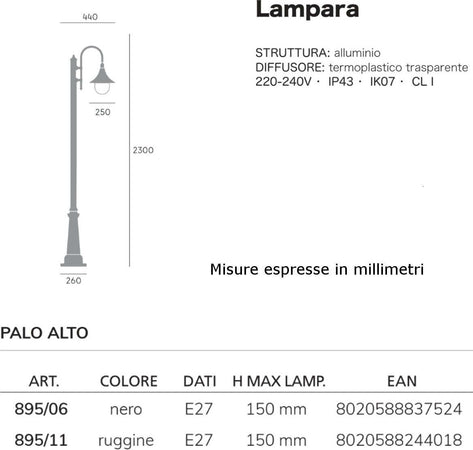 Lampioncino-classico-Livos-LAMPARA-895-E27-LED-alluminio-lampada-terra