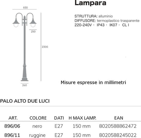 Lampioncino-classico-Livos-LAMPARA-896-E27-LED-alluminio-lampada-terra