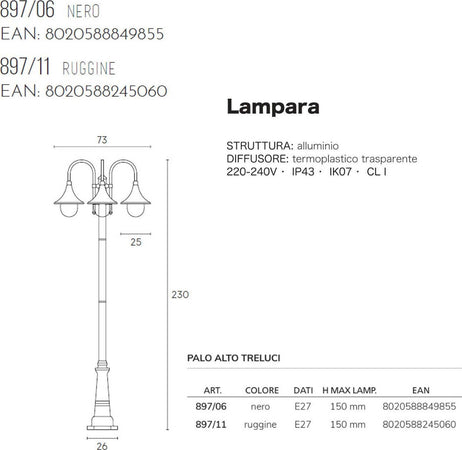 Lampioncino-classico-Livos-LAMPARA-897-E27-LED-alluminio-lampada-terra
