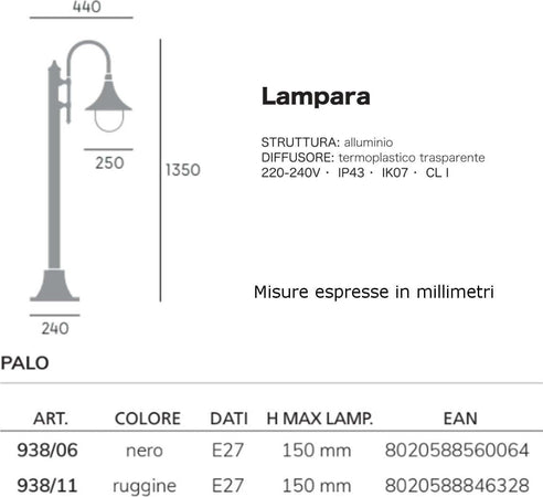 Lampioncino-classico-Livos-LAMPARA-938-E27-LED-alluminio-lampada-terra