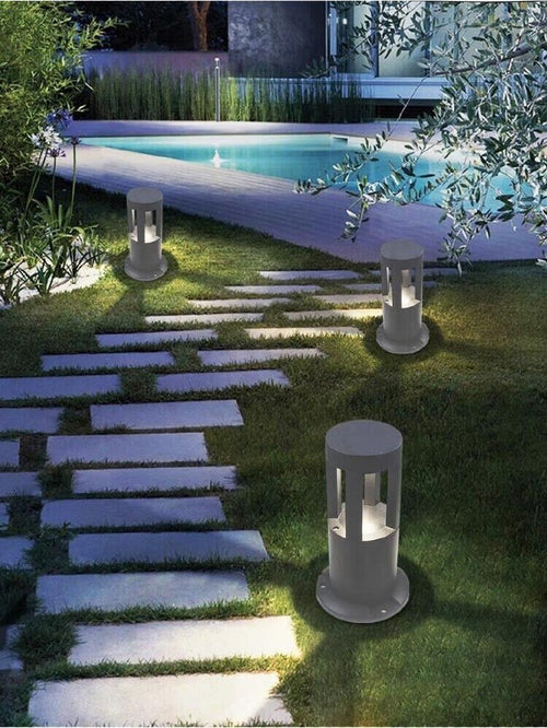 Lampioncino-Da-Terra-Lampada-12-W-Led-Luce-Naturale-Lampione-Grigio-Per-Giardino-Universo